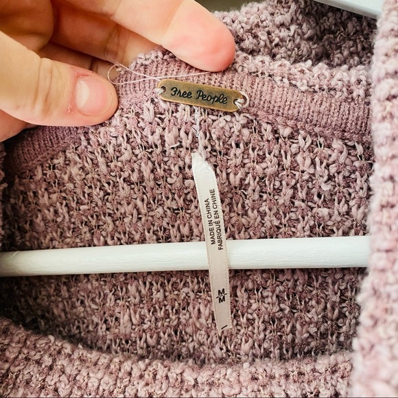 Free People Pullover Knit Cowl Sweater Purple Sz Medium - Picture 4 of 8